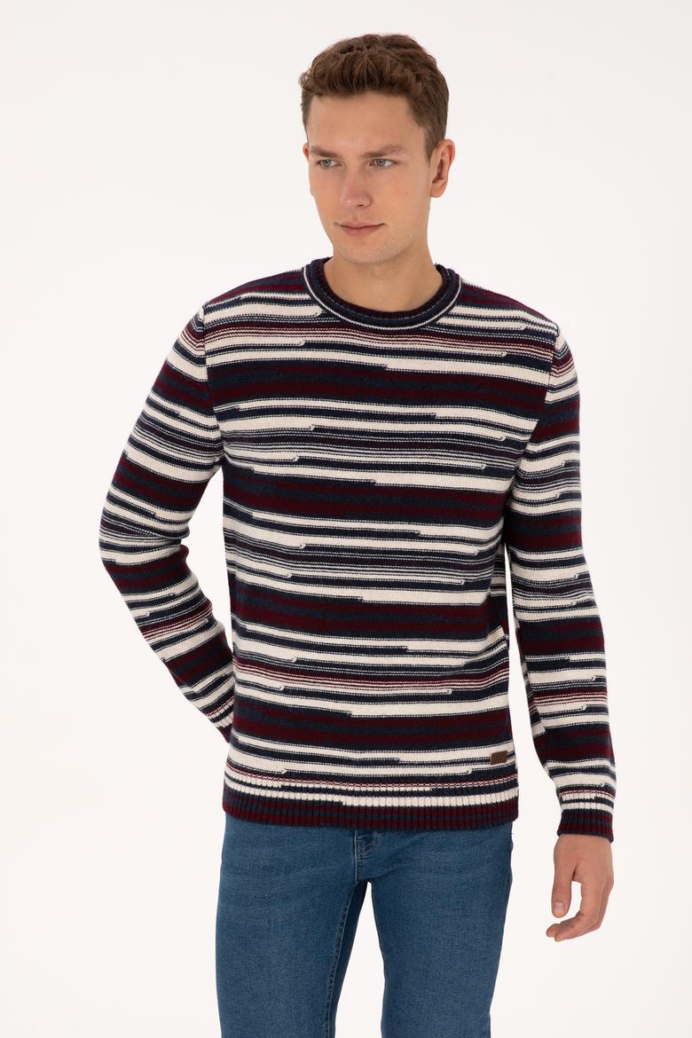 Erkek Comfort Fit Bisiklet Yaka Mürdüm Kazak - 50308332010