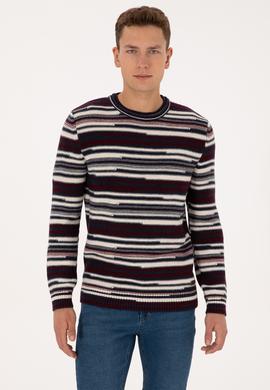 Erkek Comfort Fit Bisiklet Yaka Mürdüm Kazak - 50308332010