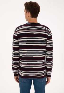 Erkek Comfort Fit Bisiklet Yaka Mürdüm Kazak - 50308332010