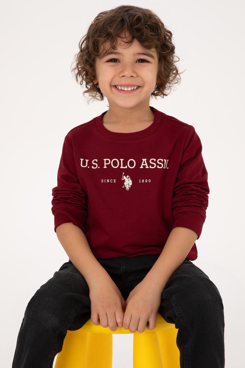 Erkek Çocuk Bordo Bisiklet Yaka Sweatshirt