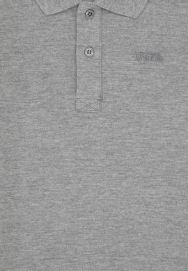 Erkek Çocuk Gri Melanj Basic Polo Yaka Sweatshirt - 50313790039