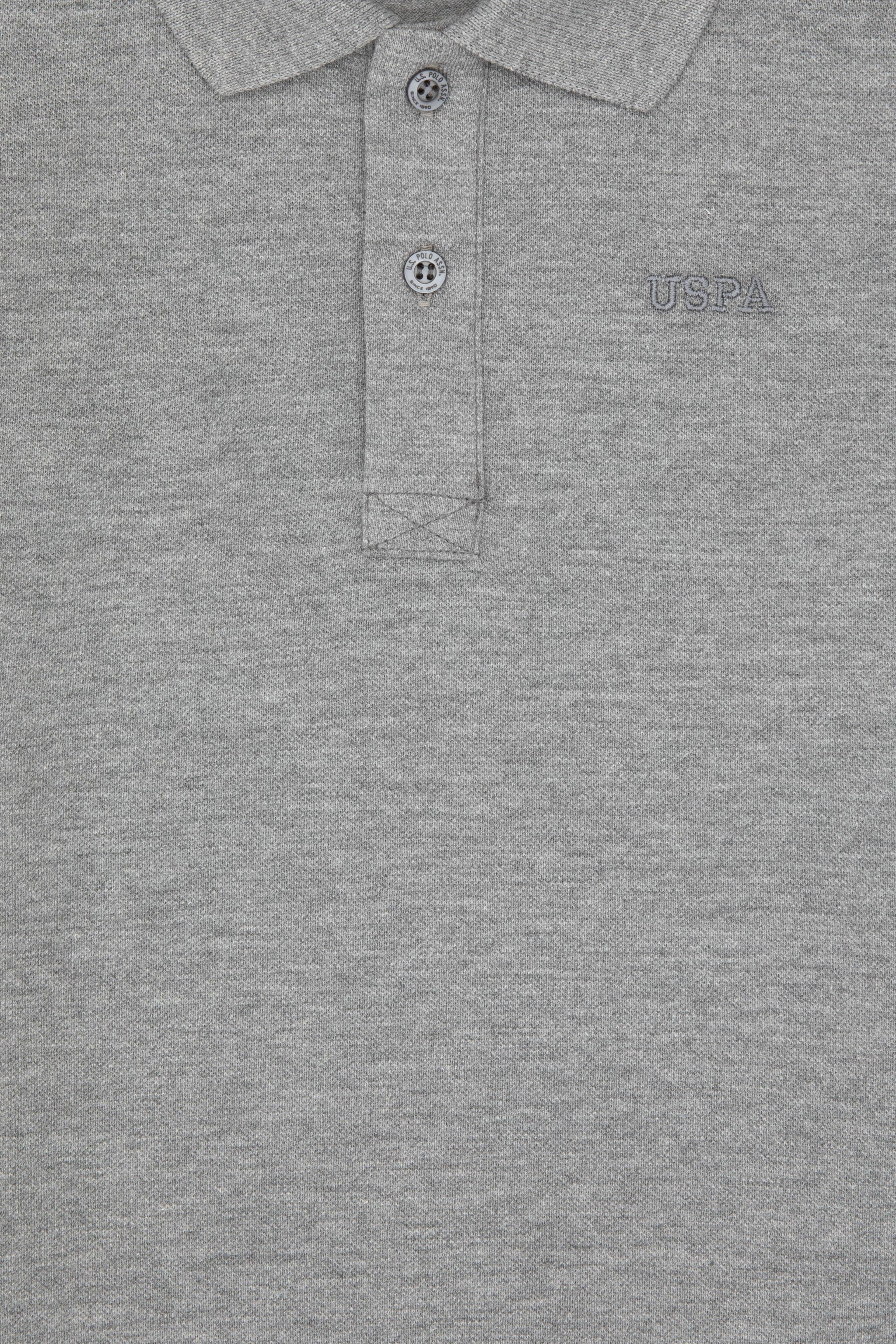 Erkek Çocuk Gri Melanj Basic Polo Yaka Sweatshirt - Image 7