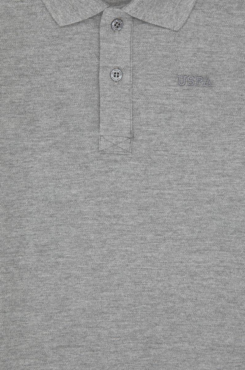 Erkek Çocuk Gri Melanj Basic Polo Yaka Sweatshirt