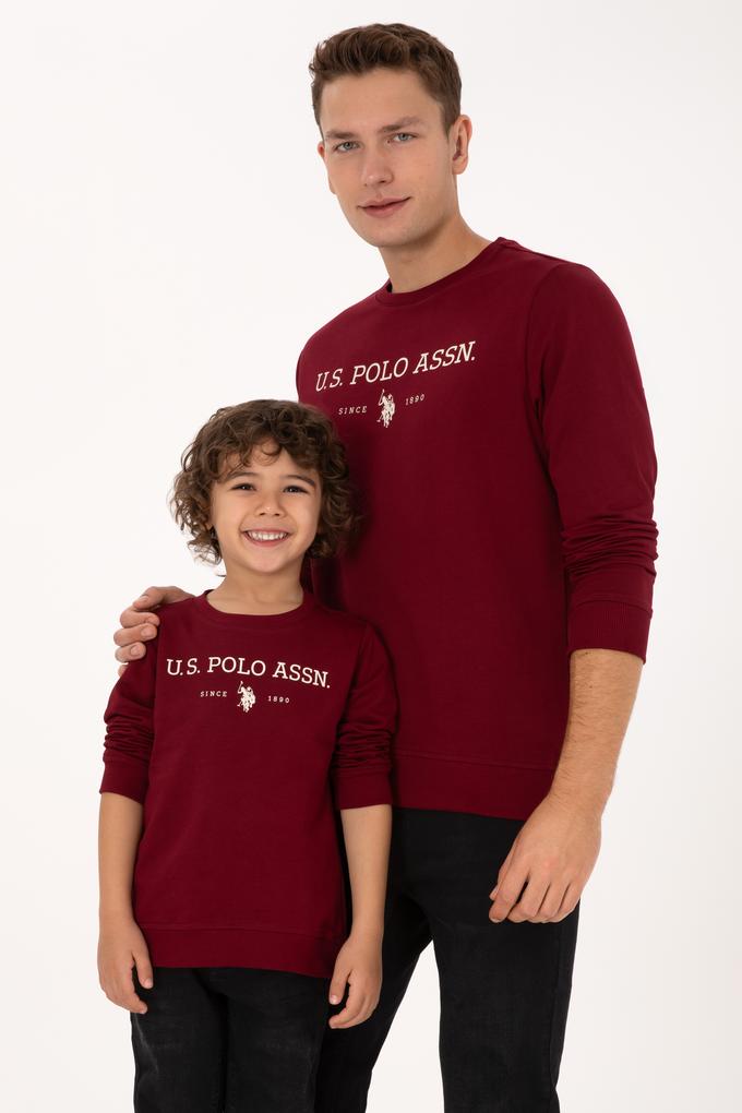 Erkek Çocuk Bordo Bisiklet Yaka Sweatshirt