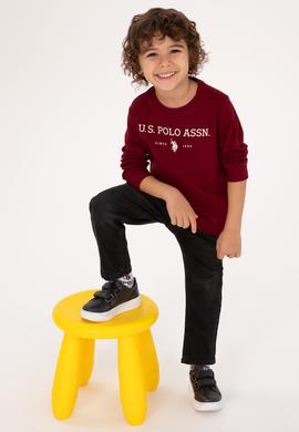 Erkek Çocuk Bordo Bisiklet Yaka Sweatshirt - 50313900110