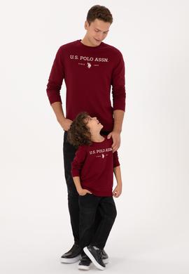 Erkek Çocuk Bordo Bisiklet Yaka Sweatshirt - 50313900110
