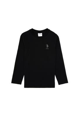 Erkek Çocuk Siyah Basic Bisiklet Yaka Sweatshirt - 50314002013