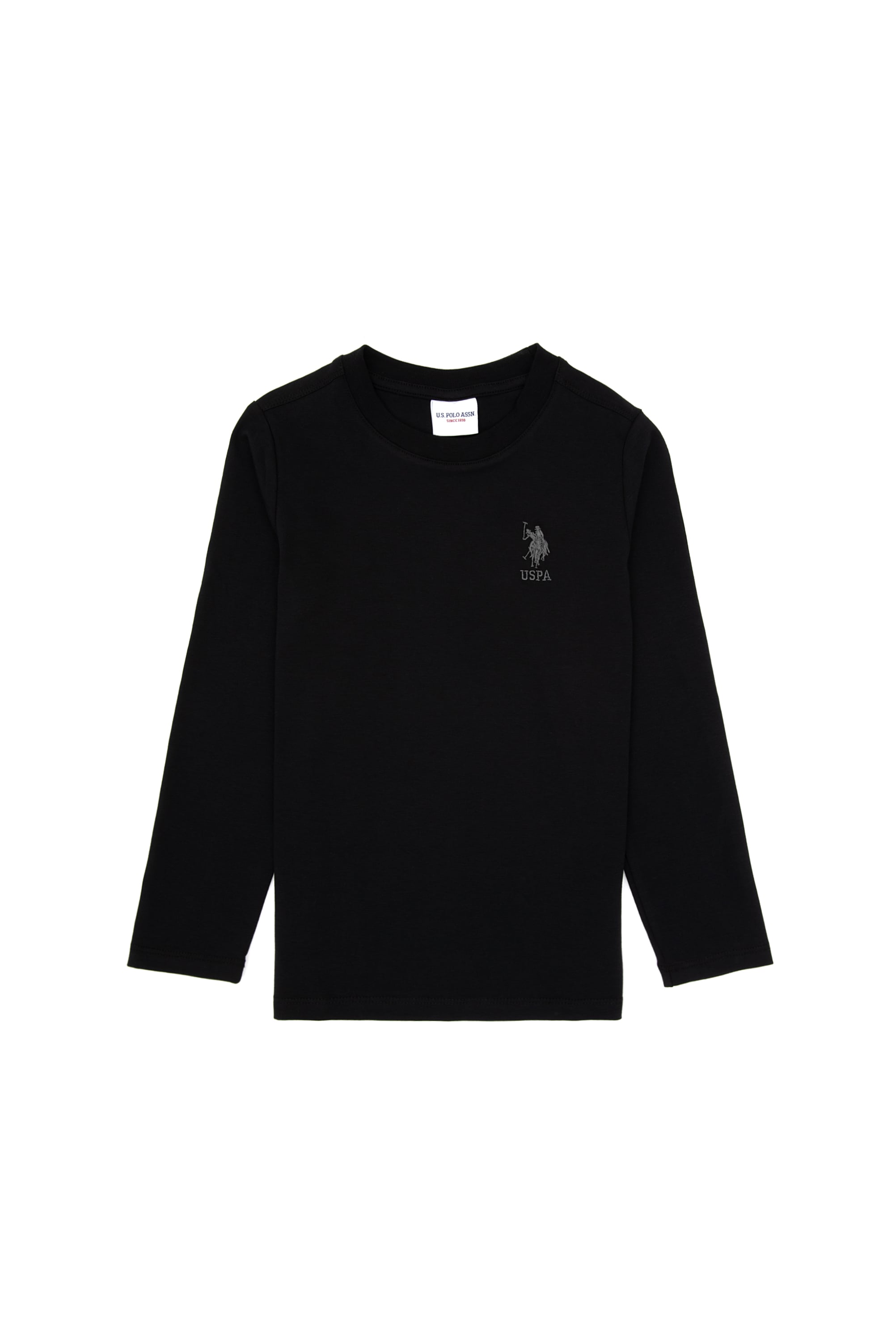 Erkek Çocuk Siyah Basic Bisiklet Yaka Sweatshirt