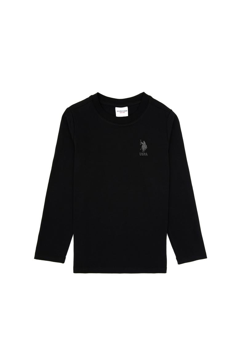 Erkek Çocuk Siyah Basic Bisiklet Yaka Sweatshirt - 50314002013