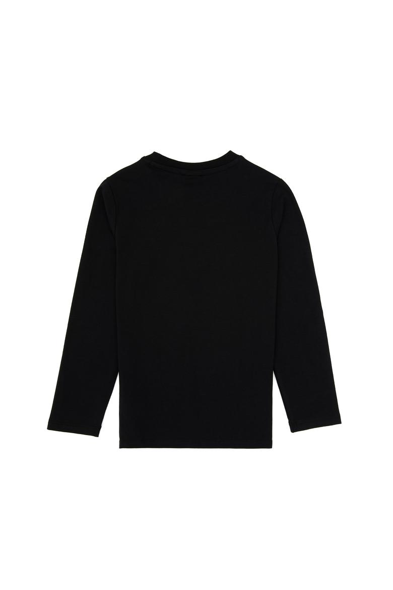 Erkek Çocuk Siyah Basic Bisiklet Yaka Sweatshirt - 50314002013