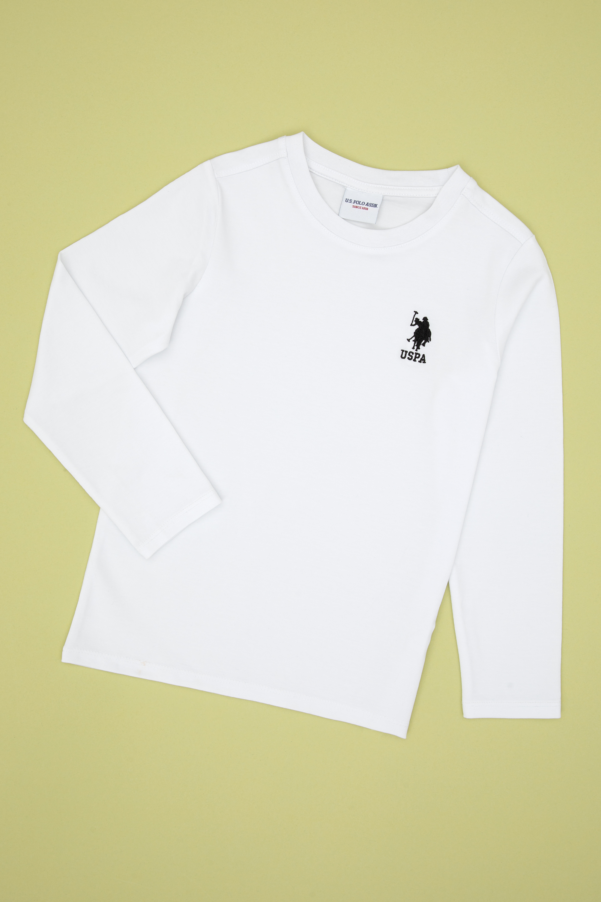 Erkek Çocuk Beyaz Basic Bisiklet Yaka Sweatshirt