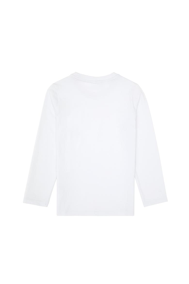 Erkek Çocuk Beyaz Basic Bisiklet Yaka Sweatshirt - 50314002067