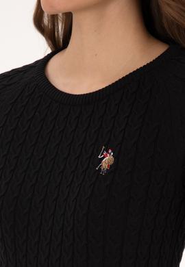 Kadın Siyah Bisiklet Yaka Basic Kazak - 50307728026