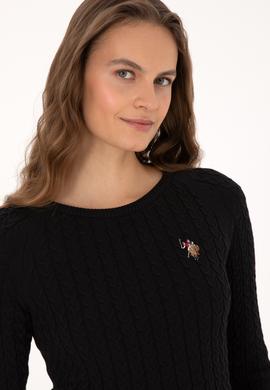 Kadın Siyah Bisiklet Yaka Basic Kazak - 50307728026