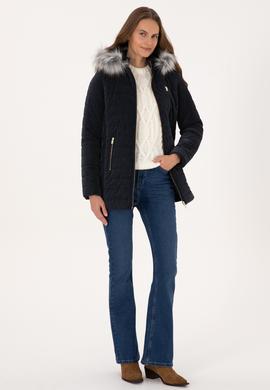 Kadın Lacivert Deri Ceket - 50317317012