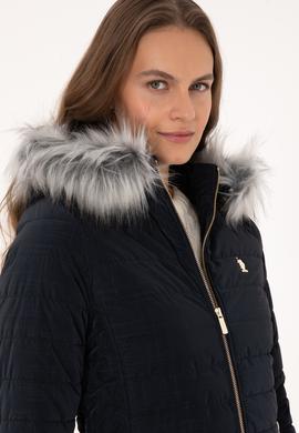 Kadın Lacivert Deri Ceket - 50317317012