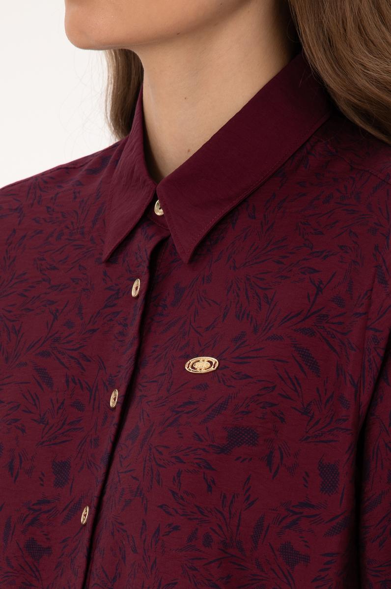 Kadın Bordo Uzun Kollu Gömlek