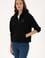 Kadın Siyah Fermuarlı Dik Yaka Sweatshirt