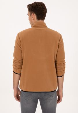 Erkek Regular Fit Camel Polar Yarım Fermuarlı Basic Sweatshirt - 50313777106