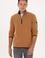Erkek Regular Fit Camel Polar Yarım Fermuarlı Basic Sweatshirt