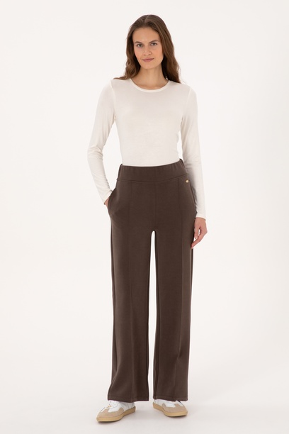 Kadın Koyu Kahverengi Modal Karışımlı Loose Fit Eşofman Altı