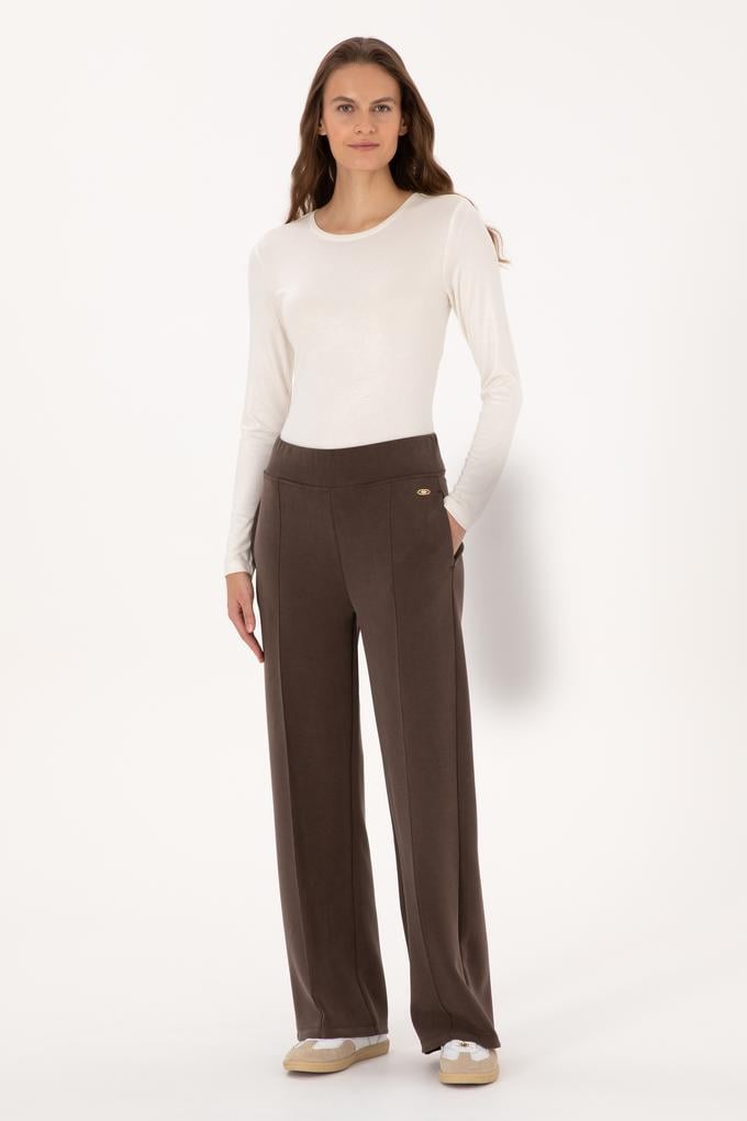 Kadın Koyu Kahverengi Modal Karışımlı Loose Fit Eşofman Altı