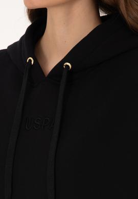 Kadın Siyah Kapüşonlu Sweatshirt - 50314938014