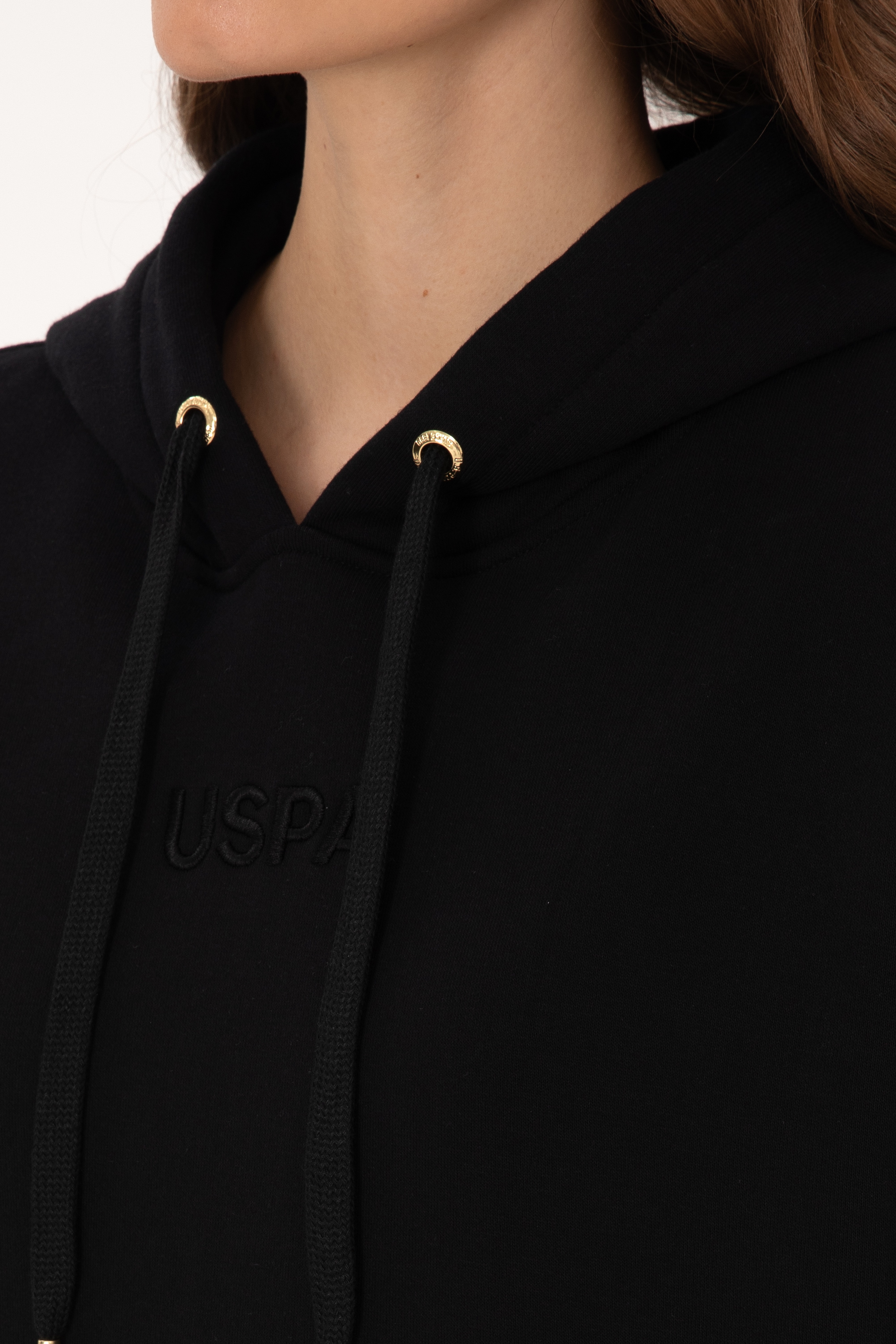 Kadın Siyah Kapüşonlu Sweatshirt - Image 7