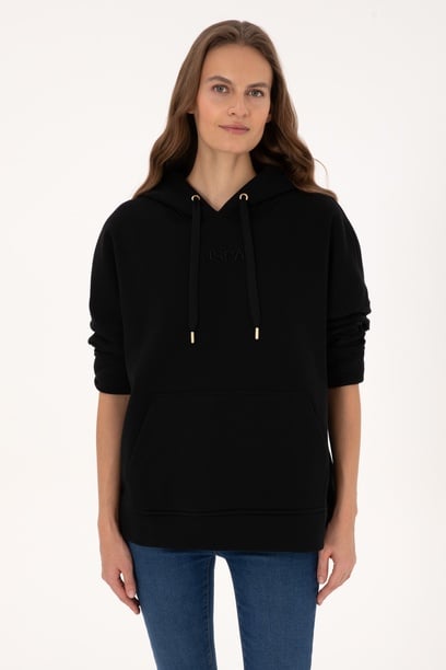 Kadın Siyah Kapüşonlu Sweatshirt