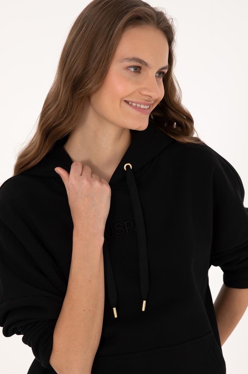 Kadın Siyah Kapüşonlu Sweatshirt