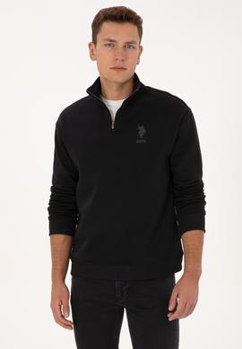 Erkek Comfort Fit Yarım Fermuarlı Siyah Sweatshirt - 50315936008