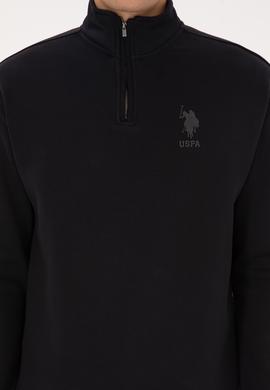 Erkek Comfort Fit Yarım Fermuarlı Siyah Sweatshirt - 50315936008