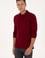 Erkek Regular Fit Polo Yaka Bordo Basic Sweatshirt
