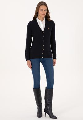 Kadın Lacivert Basic Triko Hırka - 50317841011