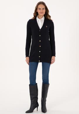 Kadın Lacivert Basic Triko Hırka - 50317789010