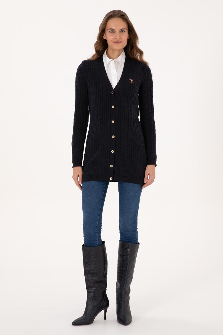 Kadın Lacivert Basic Triko Hırka - 50317789010