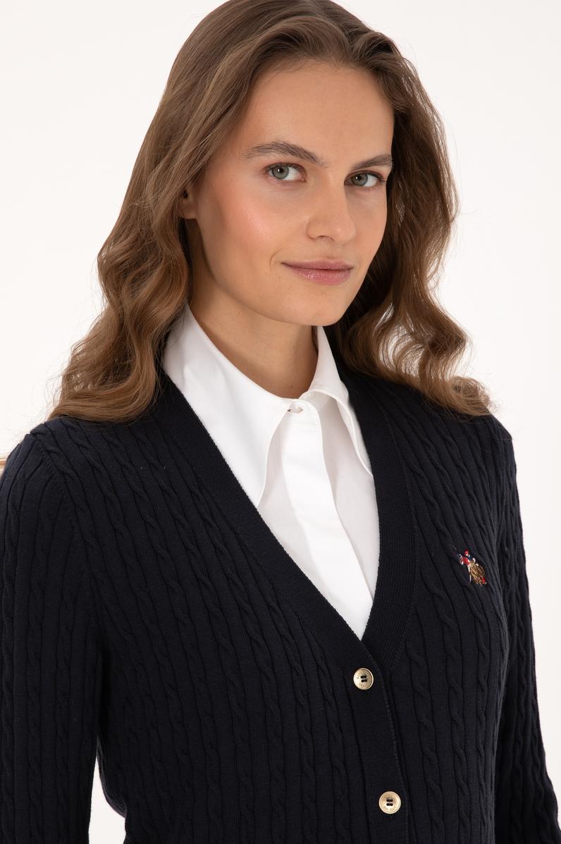 Kadın Lacivert Basic Triko Hırka