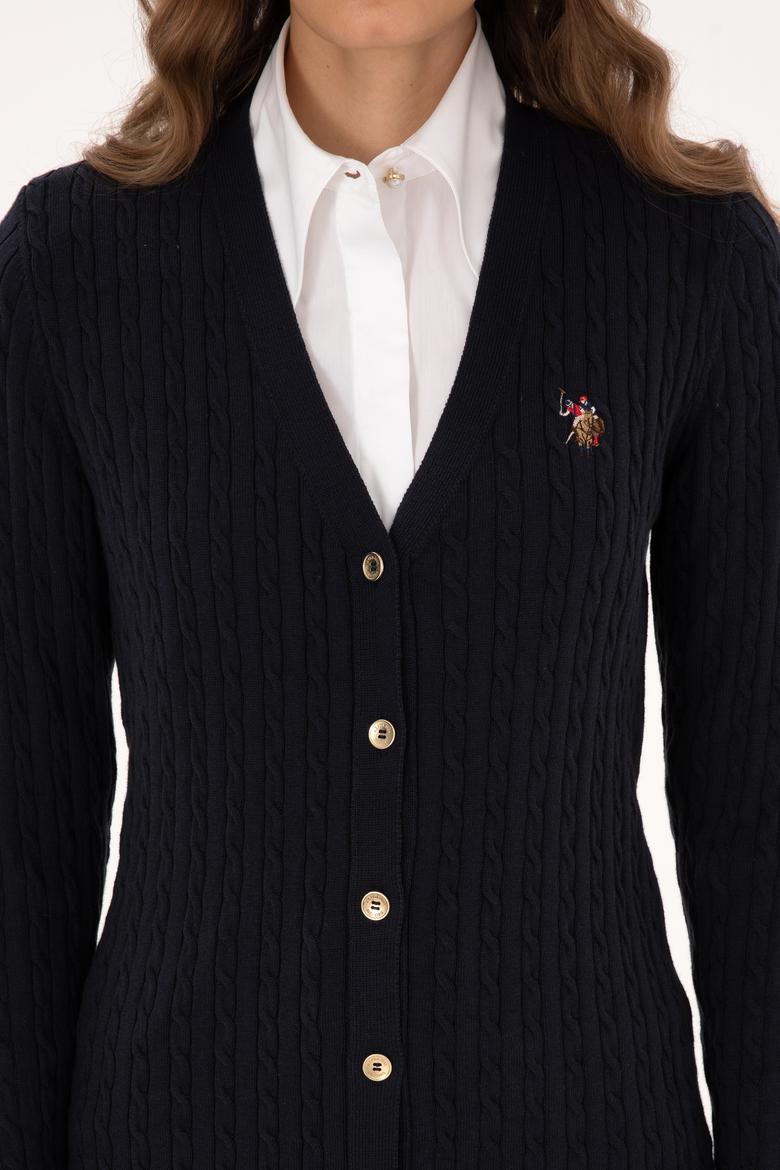 Kadın Lacivert Basic Triko Hırka - 50317789010