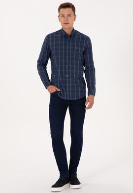Erkek Açık Lacivert Uzun Kollu Gömlek - 50308535023