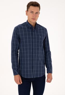 Erkek Açık Lacivert Uzun Kollu Gömlek - 50308535023