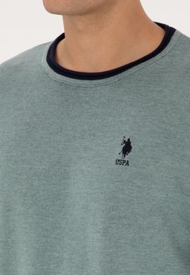 Erkek Comfort Fit Yaka Detaylı Mint Kazak - 50315022010