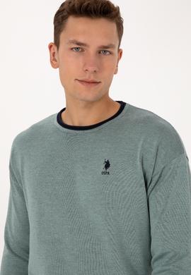 Erkek Comfort Fit Yaka Detaylı Mint Kazak - 50315022010