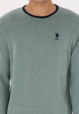 Erkek Comfort Fit Yaka Detaylı Mint Kazak - 50315022010