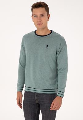 Erkek Comfort Fit Yaka Detaylı Mint Kazak - 50315022010