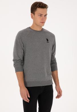 Erkek Regular Fit Bisiklet Yaka Antrasit Melanj Basic Sweatshirt - 50308103024