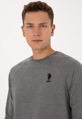 Erkek Regular Fit Bisiklet Yaka Antrasit Melanj Basic Sweatshirt - 50308103024