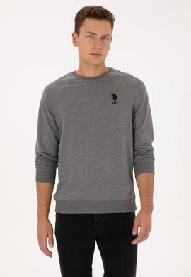 Erkek Regular Fit Bisiklet Yaka Antrasit Melanj Basic Sweatshirt - 50308103024