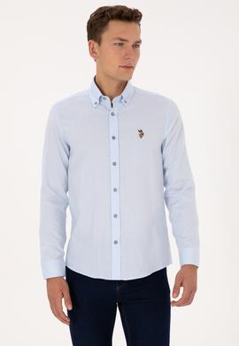 Erkek Açık Mavi Uzun Kollu Basic Gömlek - 50316788009