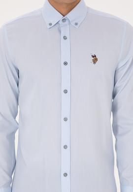 Erkek Açık Mavi Uzun Kollu Basic Gömlek - 50316788009