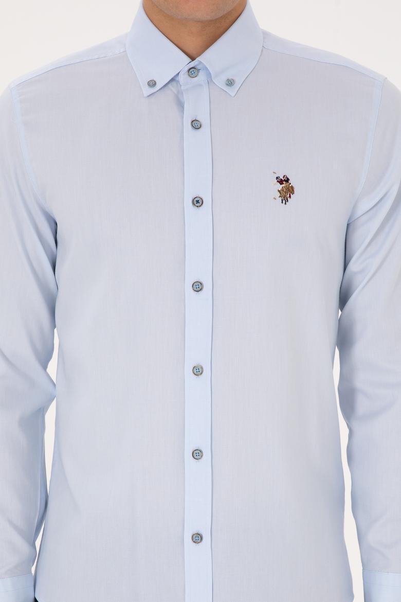 Erkek Açık Mavi Uzun Kollu Basic Gömlek - 50316788009